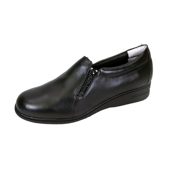 24 HOUR COMFORT Bobbi Wide Width Comfort Shoes For Work and Casual Attire BLACK 7.5
