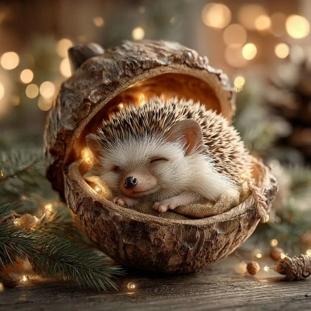 Resin Forest Hazelnut Cute Animals Ornaments Forest Christmas Ornaments