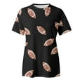 thumbnail image 4 of TSADFHJI Tuniques pour Femmes Manches Courtes Pack T-Shirt Décontracté Imprimé Cool Col Rond Noir, 4 of 5