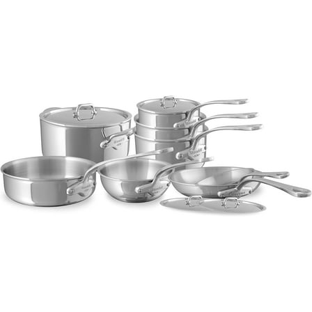 Mauviel M'Urban 4 Tri-Ply Polished Stainless Steel 12-Piece Cookware Set With Cast Stainless Steel Handles