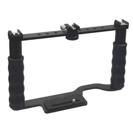 - ALZO Transformer DSLR Rig, Camera Cage Bracket with Shoe Mounts and Hand Grips