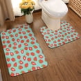 thumbnail image 2 of Xecao Hand Drawn Strawberry 2-Piece Vintage Seamless Anti-Skid Mat Set, featuring a stylish pattern for a safe and elegant toilet rug experience, 2 of 6