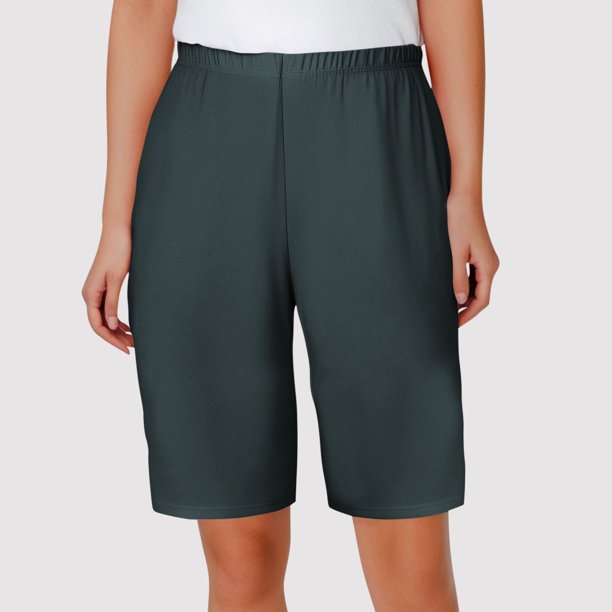 Pantalones de dormir de color liso para mujer, finos, informales, de cinco cuartos, para el hogar, pijama