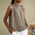 thumbnail image 5 of Womens Loose Fit Casual Flowy Tank Tops Square Neck Trendy Sleeveless Summer Tops Clothes Spring Outfits 2026 Casual Linen Top Fashion Clothing Khaki M, 5 of 6