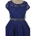 thumbnail image 4 of Big Girls' Illusion Lace Top Stone Belt Flowers Girls Dresses Royal 8 (J19KS88), 4 of 4