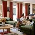 thumbnail image 5 of Velvet Green Curtains 108 Inches Long Black Out Thermal Insulated Room Darkening Curtain Drapes Luxury Back Tab Window Treatments for Bedroom Living Room 2 Panels, 52 x 108 Inch, Moss Green, 5 of 8