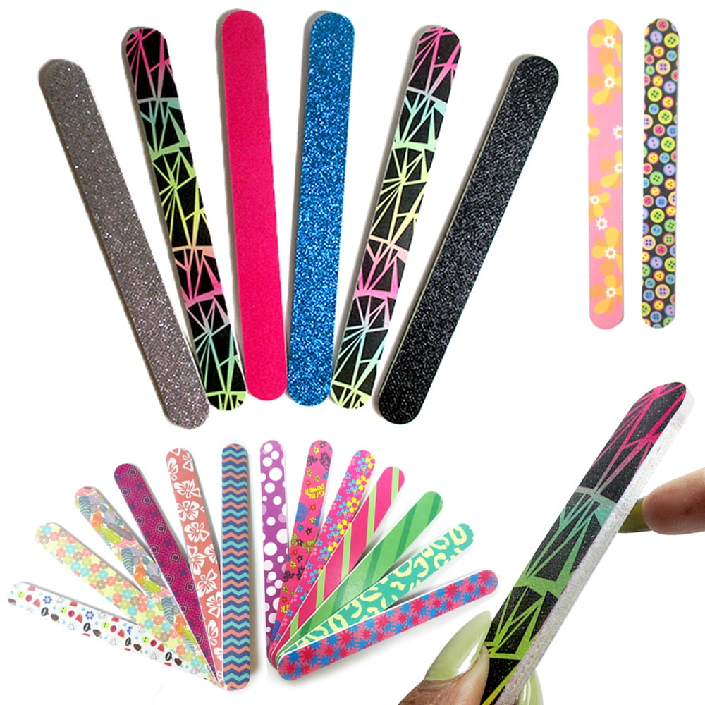 6 Double Sided Nail File Emery Board Manicure Pedicure Gift Set Lot