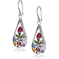 thumbnail image 1 of Boucles d'Oreilles en Forme de Larme de Fleur Naturelle Séchée, 1 of 4