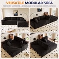 thumbnail image 6 of Dekaisok 105" Boneless Modular Sectional Sofa, Oversized L-Shaped Cloud Couch, No Assembly Required, Deep Seat Corduroy Living Room Sofa, Black (Right Facing Chaise), 6 of 9