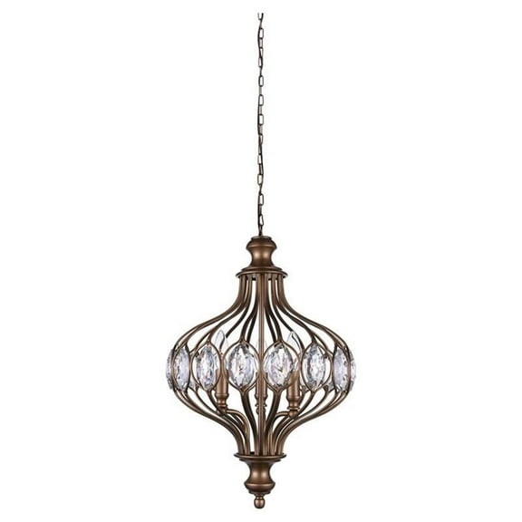 Pemberly Row 6 Light Traditional Metal Chandelier in Antique Bronze