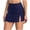 Navy, variant on Staron Women's Swimsuit Skirt High Waist Bikini Bottom Pleated Hem Lace Up Tie Side Swimwear, Black S