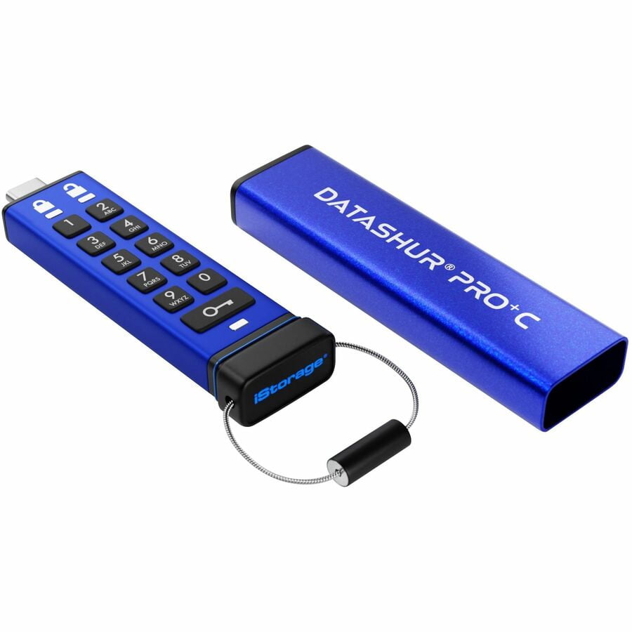 iStorage datAshur PRO+C 512GB | FIPS 140-3 Level 3 Certified | Secure USB Type-C Hardware Encrypted Drive | PIN protected | Type C-A adapter included - TAA Compliant - 512 GB - USB 3.2 (Gen 1) Type...
