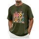 thumbnail image 5 of Camisa Casual de Cuello de la Tripulación de la Impresión de Pascua de Manga Corta de Verano Top Ligero de Poliéster para los Hombres, Camiseta de Manga Corta para el Uso Diario de Primavera Verano, 5 of 8