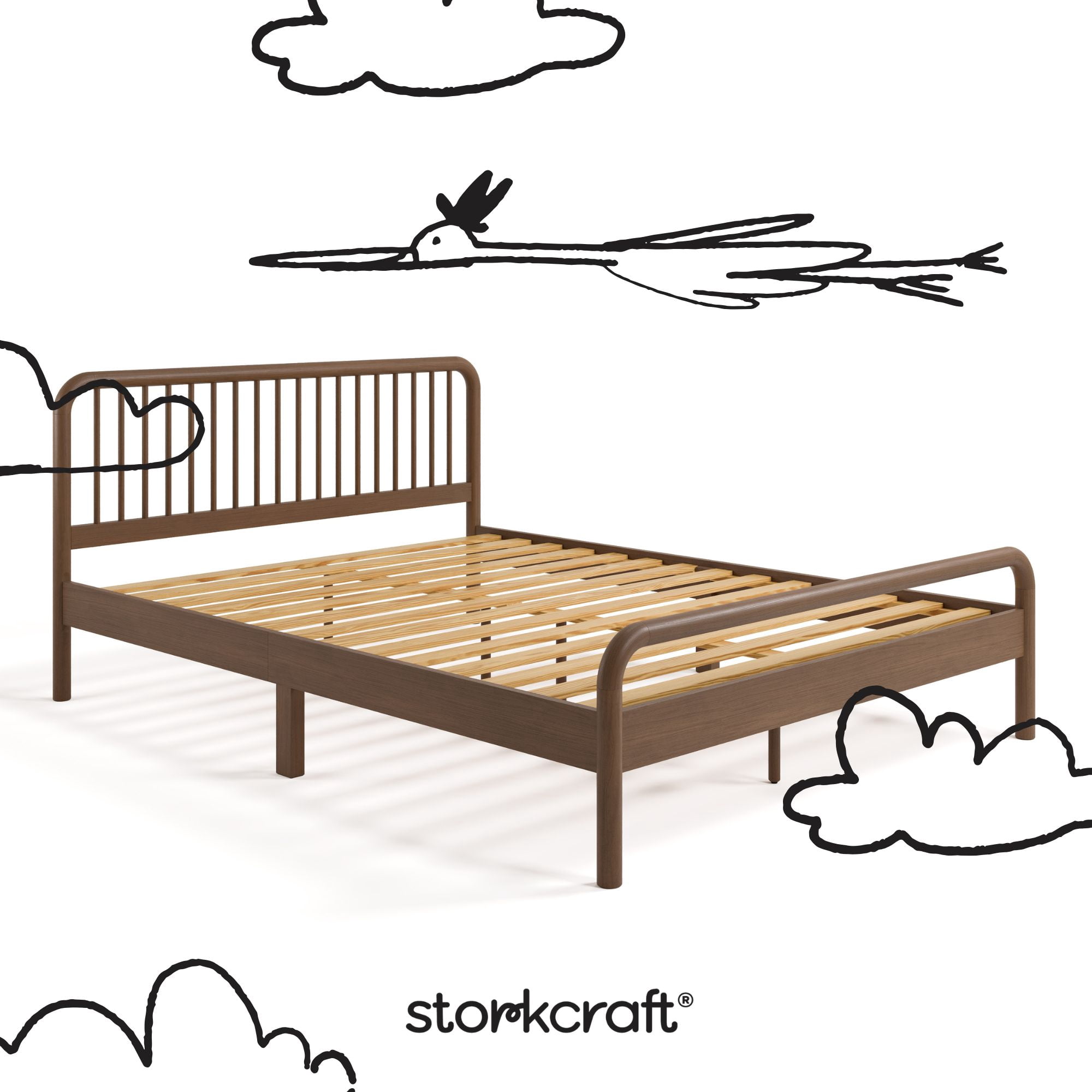 Storkcraft Porto Queen Bed, Hazelnut