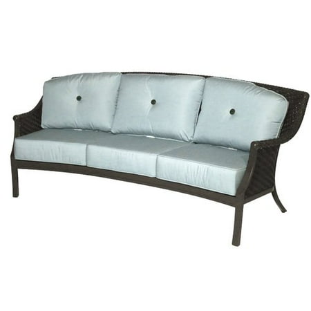 Red Barrel Studio Kanzler Aluminum Outdoor Wicker Curved Patio Sofa Red Barrel Studio Kanzler Aluminum Outdoor Wicker Curved Patio Sofa With Cushions