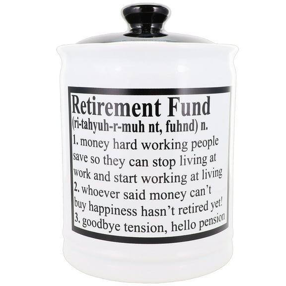Cottage Creek Retirement Ceramic Multicolor Piggy Bank