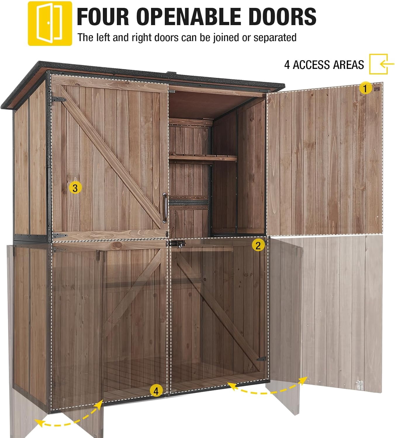 Aivituvin Outdoor Storage Shed Upgraded with Strong Metal Frame Garden Tool Shed Storage House Cabinet