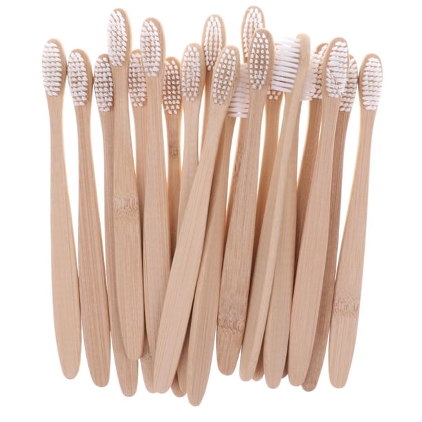 20 Piezas Cepillo de Bambú Ecológico con Suaves para Mayor Transparencia para Adultos Blanco Yinane cepillo de dientes de bambú suave