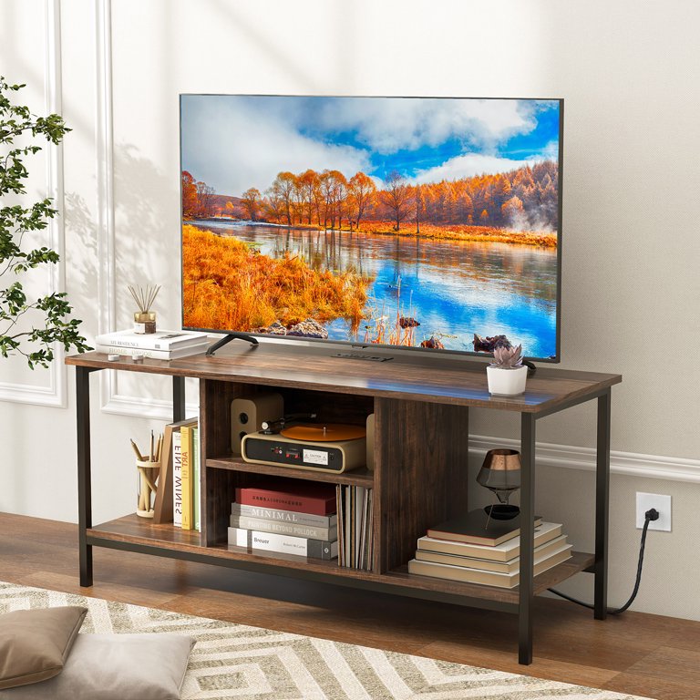 Gymax TV Console Table w/ Power Outlets 50