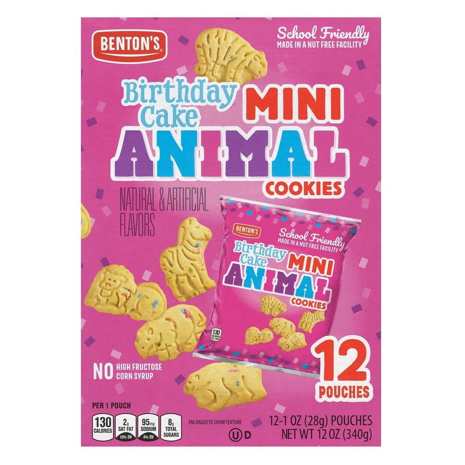 Benton’s Mini Cookie Snack Packs (Birthday Cake Animal, 2 Boxes)