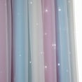 thumbnail image 3 of Mistaha 2 Pcs Rideau Simple Dégradé Motif Étoile Creux Double Couche Occultant Chambre Salon Rideau Isolant, 3 of 8