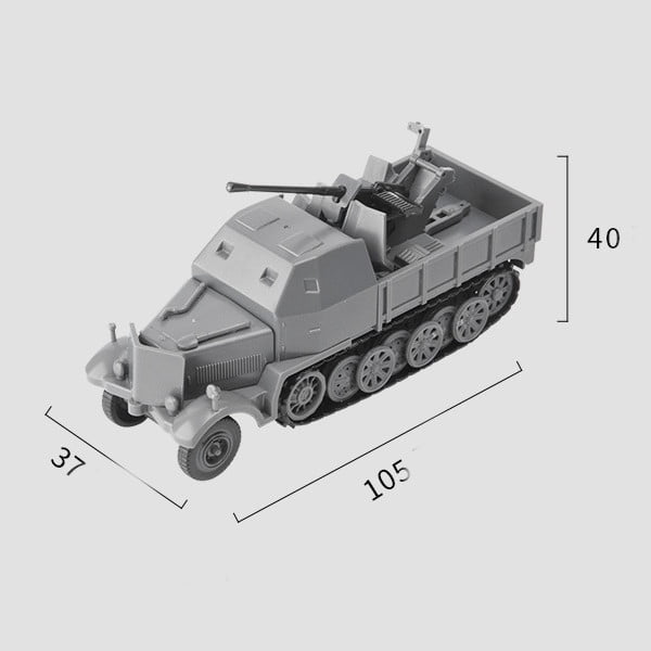 1/72 Scale Half-track Armored Vehicle Unassembled Model