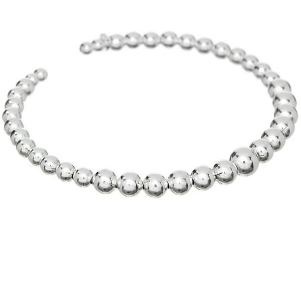 PORI JEWELERS Sterling Silver Graduated Ball Bead Cuff Bangle