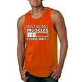 thumbnail image 1 of Wild Bobby Installing Muscles Please Wait… Gym/Workout Men Graphic Tank Top, Orange, Large, 1 of 5