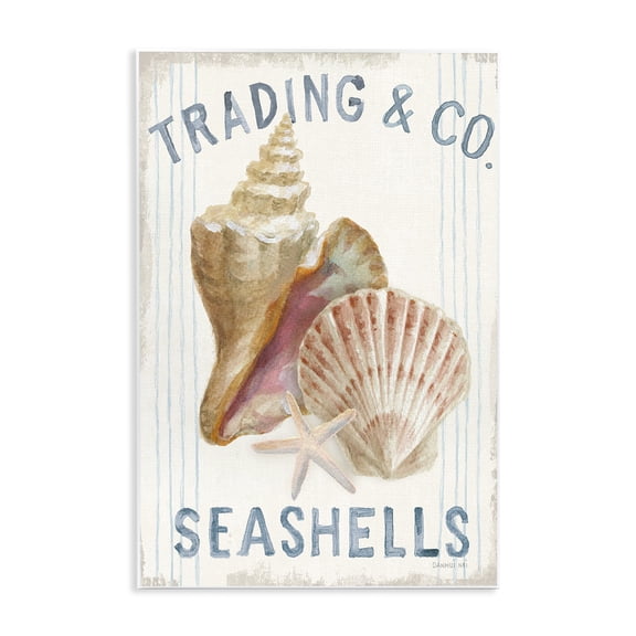 Stupell Industries Tropical Seashells Beach Ocean Word Design Wall Plaque Art, 13 x 19, by Danhui Nai