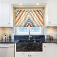 thumbnail image 5 of Yayeee Kitchen Curtains Tier Pair Light Filtering 27"x36" Rod Pocket Short Cafe Window Panel, Striped Pattern, 5 of 7
