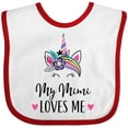 thumbnail image 3 of Inktastic My Mimi Loves Me Girl Unicorn Girls Baby Bib, 3 of 4