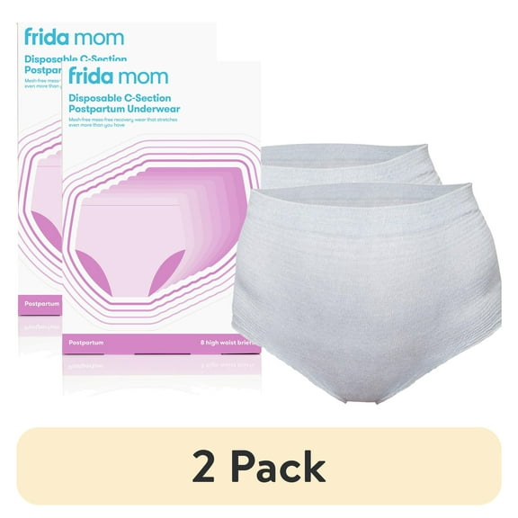 (2 pack) Frida Mom Disposable Postpartum Underwear for Women, High Waist (8 Count)
