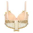 thumbnail image 2 of Womens Belly Dance Tops Party Clubwear Beaded Tassels Bra Halloween Performance Costumes, 2 of 7