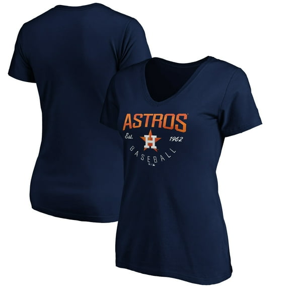 Women's Navy Houston Astros Core Live For It V-Neck T-Shirt