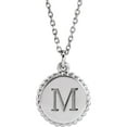 thumbnail image 3 of Auriga Fine Jewelry 14k White Gold Engravable Beaded Disc 16-18" Necklace, 3 of 4