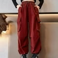 thumbnail image 2 of Rrunsv Pants for Teen Girls Sweatpants Kids Active Jogger Pants Casual Athletic Pants with Drawstring Pockets Red,7-8 t, 2 of 7