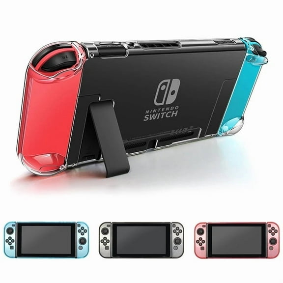 Dockable Clear Case for Nintendo Switch,3 in 1 Protective Case Cover for Nintendo Switch, Clear Grip Cover Shock-Absorption