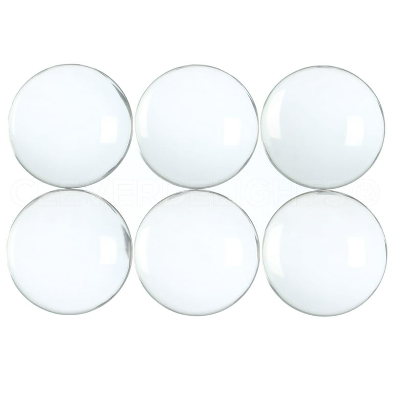 CleverDelights 35mm (1 3/8 inch) Round Glass Cabochons - 25 Pack, Adult Unisex, Size: 35 mm, Clear