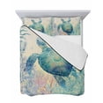 thumbnail image 7 of Quilts Twin Size Bedding Set, Teal Sea Turtle Lightweight Quilted Comforter, Summer Coastal Coral Ocean Linen Texture Soft Reversible Bedspread Coverlet with Pillow Covers for All Season, 68" x 86", 7 of 7