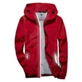 thumbnail image 5 of hgsbede Men's Plus Size Pure Color Plus Size Hoodie Reflective Zipper Outdoor Sport Coat, 5 of 7