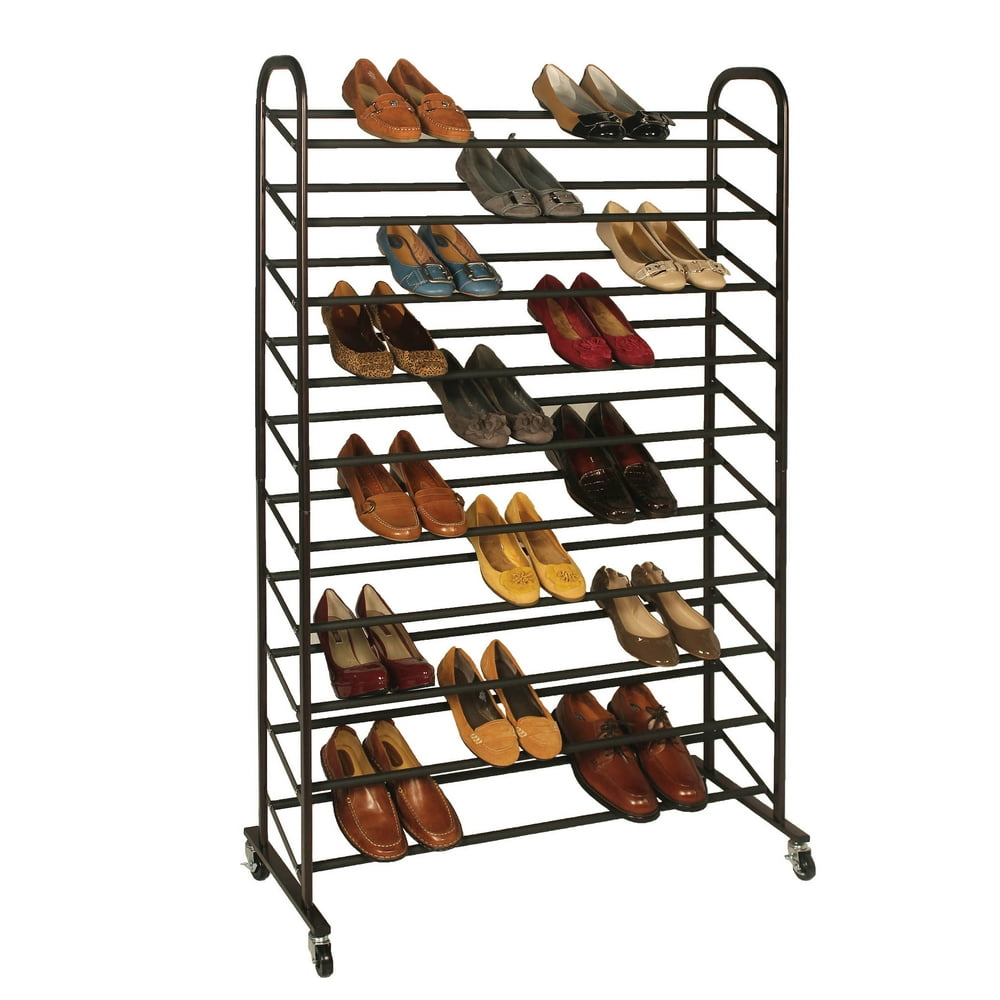 25 Pair Rolling Shoe Rack