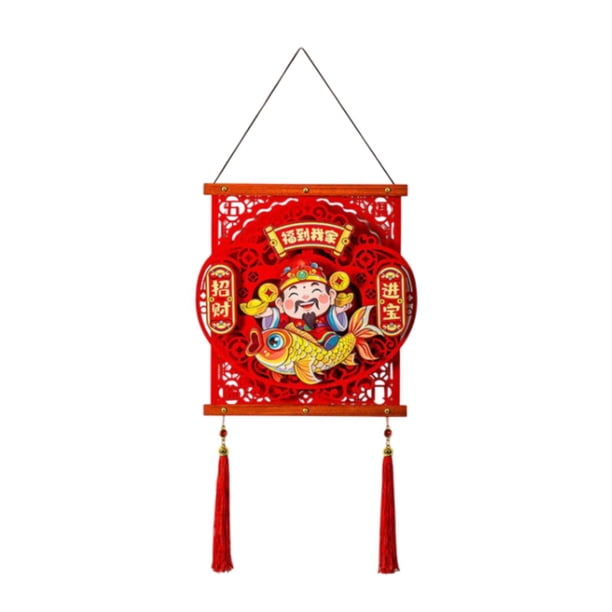 Colgante decorativo de año Nuevo chino 2025, de la , dios de la riqueza, año de la serpiente, decoración para pared, tienda, sala de