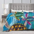 thumbnail image 4 of Kll Fleece Blanket Plush Throw Blanket Little Sea Turtles,Soft Fuzzy Cozy Flannel Blanket For Couch Sofa Bed.(80"X60"), 4 of 9