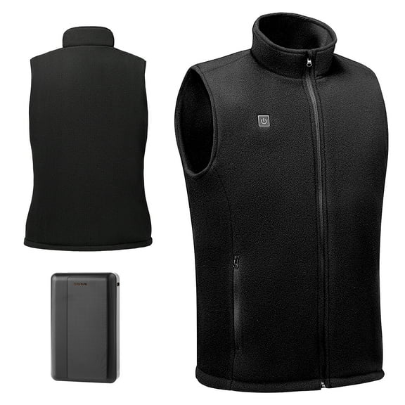 KFFKFF Heated Vest for Men with Rechargeable Battery, 6 Heating Zones and 3 Temperature Levels, Lightweight Winter Vest for Outdoor Activities like Hiking, Camping, Fishing, and Skiing, Size L