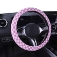 thumbnail image 2 of Auto Drive Universal Neoprene Waterproof Steering Wheel Cover, Set of 1, Fit for Cars, SUVs, Trucks, Pink Checkered Print, 2 of 6