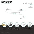thumbnail image 4 of Kingston Brass BA7973C English Vintage 24-Inch Double Towel Bar in Polished Chrome, 4 of 5