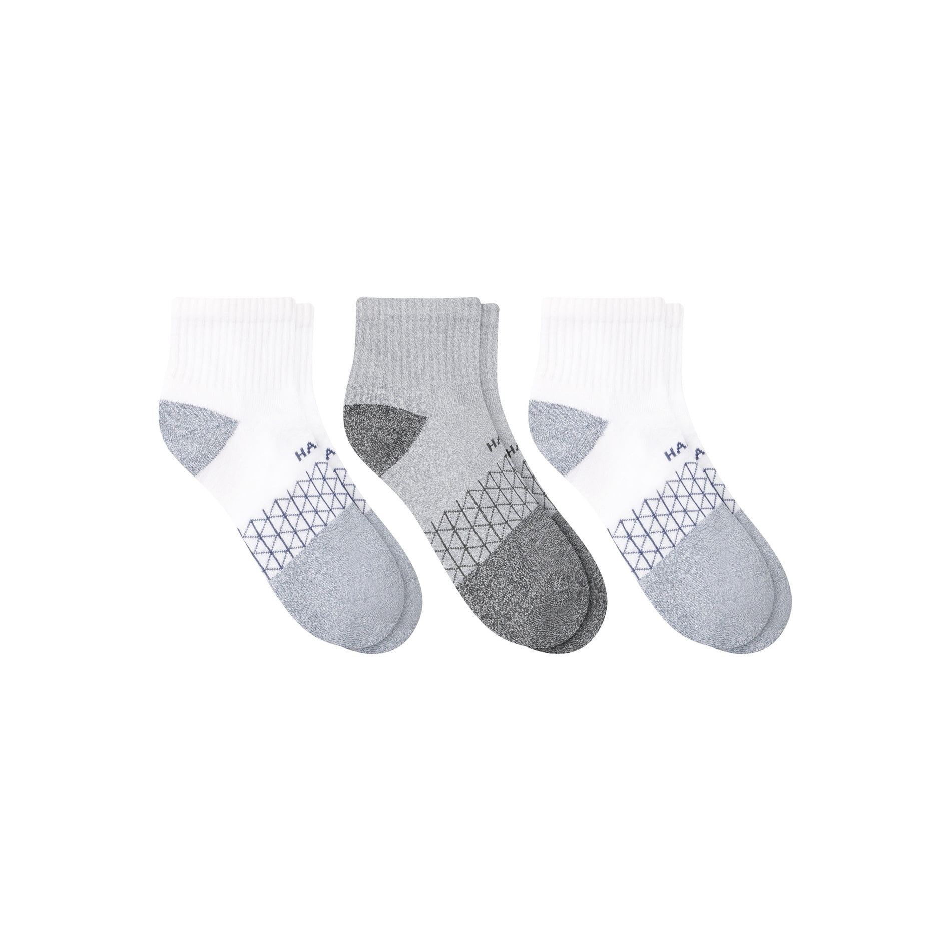 Hanes Mens Absolute Comfort Cushioned Ankle Socks, 3-Pairs