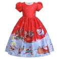 thumbnail image 2 of Robes de Performance de Noël pour Filles Enfants 5-14 Ans Robe de Danse pour Tout-Petits Robes de Fête Père Noël Flocon de Neige Robes de Princesse Robe de Circonstance Jupe, 2 of 7