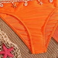 thumbnail image 6 of JIAYUE Girls Stylish Three Piece Bikini Set Seashell Detail Pure Color Square Collar Sleeveless Top With Swim Briefs And Coverup Skirt Summer Vacation Swimsuit For Kids, 6 of 7