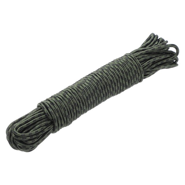 Uxcell 1Pc Polypropylene Rope Diamond Braid Nylon Cord High Strength 3/8" x 98ft Army Green, Black